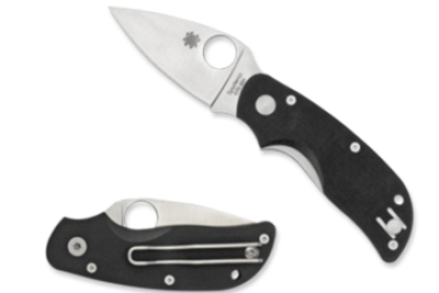 Spyderco Cat Black G-10 Plain Edge Black