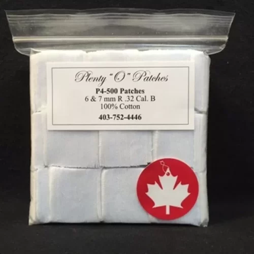 0016020_plenty-o-patches-cotton-patches-67mm-r-square-1-14-500pcs_580 Plenty &Amp;Quot;O&Amp;Quot; Patches P4-500, .25Cal, 6.5Cm Cotton Patches - Image 1
