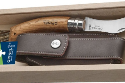 Opinel #8 Mushroom Knife, Wooden Gift Box set, Knife and Sheath