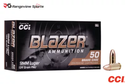 CCI Blazer Brass 9mm Pistol Ammo, 124Gr FMJ – 1000Rds Rangeviewsports Canada