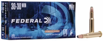 Federal Power-Shok 30-30 Win Rifle Ammo, 170Gr JSP - 20Rds