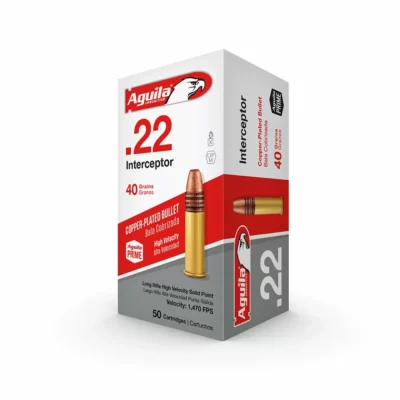 Aguila Interceptor 22 LR Rimfire Ammo, 40Gr CPRN - 50Rds - Aguila - Rangeview Sports Canada