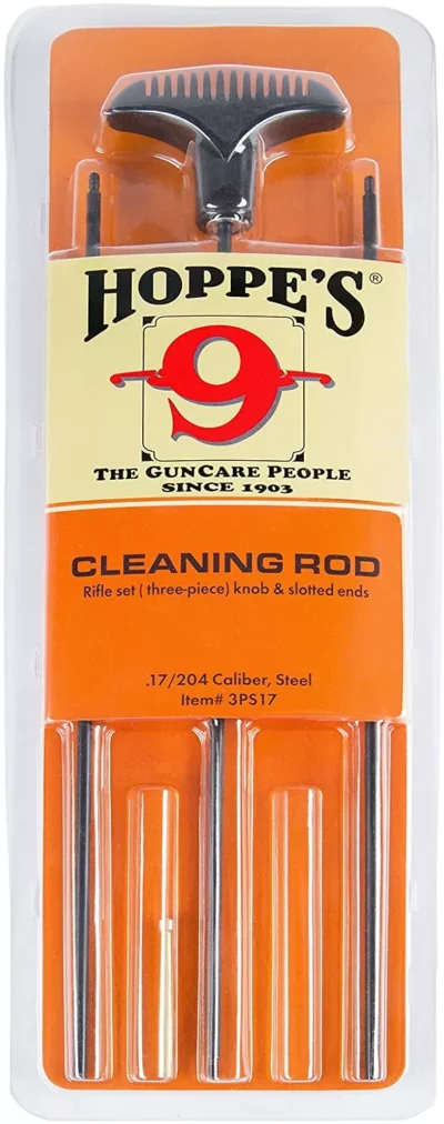 Hoppes 9 Three-piece Rifle Cleaning Rod, .17/204 Caliber, Steel