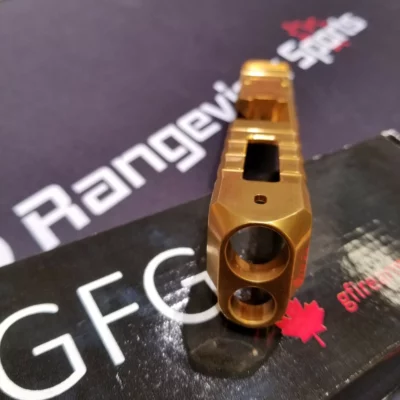 GFG Raptor Bull Nose Slide for Glock 19 Gen 4, TIN PVD Golden Polished - Image 2