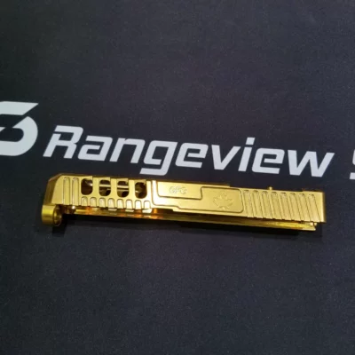 GFG Raptor Bull Nose Slide for Glock 19 Gen 4, TIN PVD Golden Polished