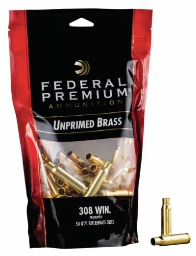 Federal Premium Ammunition, Unprimed Brass, 308 win (50 QTY)