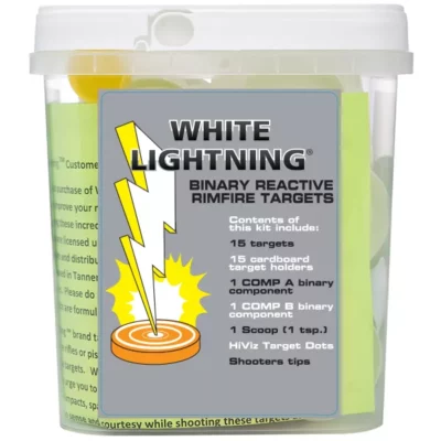 WHITE LIGHTNING Binary Reactive Rimfire Targets(15 targets)