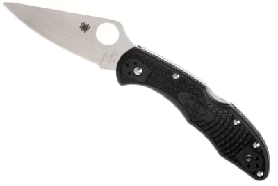 Spyderco Delica 4 Plain Edge Black Frame Knife - Spyderco - Rangeview Sports Canada