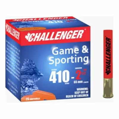 Challenger Game & Sporting Load, 410Ga 2 1/2" #4 Shot 1/2oz 1200FPS - 25Rds - Challenger - Rangeview Sports Canada