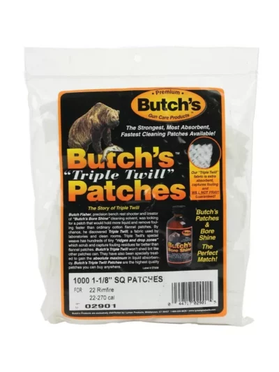 Butch’s Triple Twill Cleaning Patches 270-35 Cal - 750Pk - Butch's - Rangeview Sports Canada