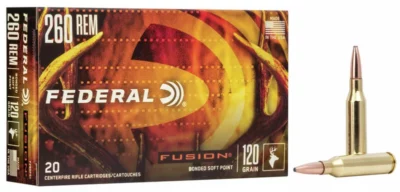 Federal Fusion 260 Rem 120gr Bonded Soft Point Ammo – 20Rds