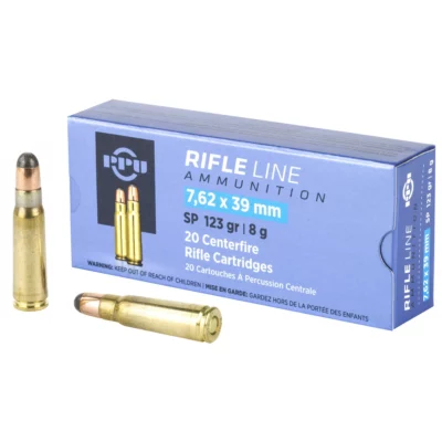 PPU 7.62x39mm Rifle Ammo, 123Gr PSP - 20Rds - PPU - Rangeview Sports Canada