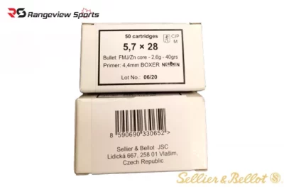 Sellier & Bellot 5.7 x 28, 40 gr FMJ:Zn Core - 50 Cartridges rangeviewsports-canada-1