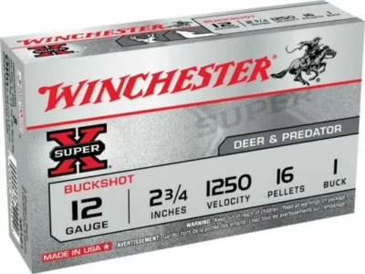 Winchester Super X 12Ga Buckshot, 2 3/4″ #1 Buckshot 16Pellets - 5Rds - Winchester - Rangeview Sports Canada