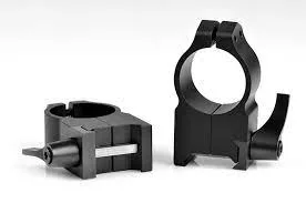 Warne Maxima QD Steel Scope Rings 1" High - Black