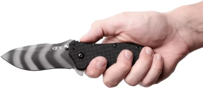 Zero Tolerance flipper Folding Knife w/ Assisted Open - Black/tiger Stripe - - Rangeview Sports Canada