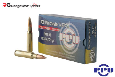 PPU 308 Win Match Rifle Cartridges 175 Gr, FMJ BT 2590 FPS – 20 rds rangeview sports CANADA