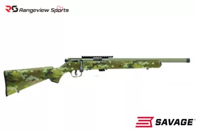 Savage 93R17 FV-SR Bolt Action Rifle, 17 HMR 16.5″ Barrel, Bazooka Green Syn Stock rangeviewsports canada