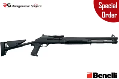 Benelli M4 Tactical Shotgun with Collapsable Pistol Grip Stock, 3″ 12Ga 18.5″ Barrel rangeview sports canada