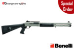 Benelli M4 Tactical Shotgun with Titanium Cerakote & Pistol Grip Stock, 3″ 12Ga 18.5″ Barrel rangeview sports canada