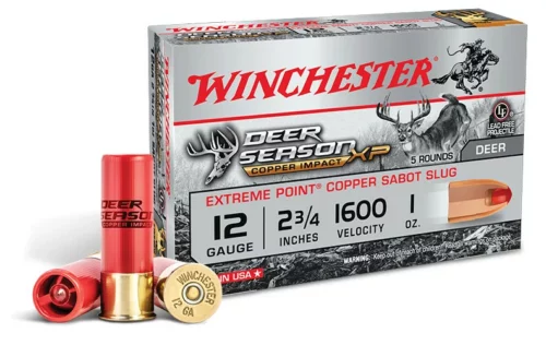 Winchester Copper Impact Xp 20Ga 2 3/4&Amp;Quot; Extreme Point Copper Sabot Slug 3/4 Oz 1600 Fps - 5 Rds - Image 1