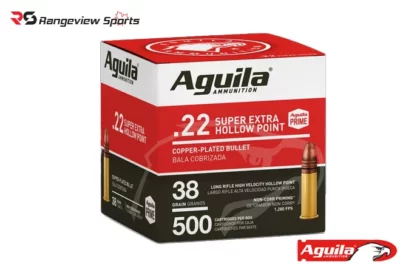 Aguila Super Extra HP 22 LR Rimfire Ammo, 38Gr CPHP 1280FPS – 500Rds Value Pack rangeview sports canada