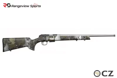 CZ 457 Stainless Rimfire Rifle, Camo 22 LR 20″ Barrel