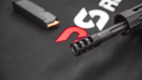 Omega Defence 9mm Muzzle Brake 1:2×28Omega Defence 9mm Muzzle Brake 1:2×28 rangview sports canada Omega Defence 9Mm Muzzle Brake 1:2×28 Rangview Sports Canada