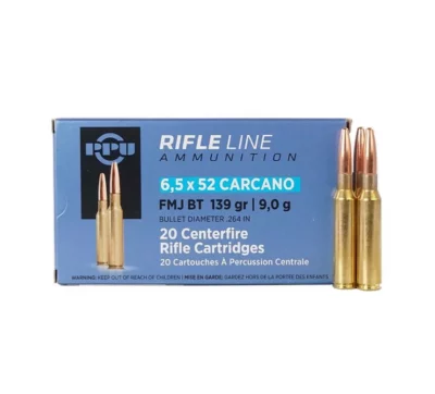 PPU Rifle Line 6.5x52mm Carcano Rifle Ammo, 139Gr FMJBT - 20Rds - PPU - Rangeview Sports Canada