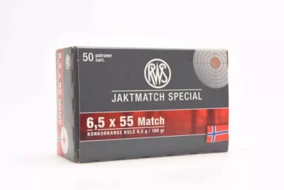 RWS Jaktmatch Special 6.5x55mm Rifle Ammo, 100Gr HP - 50Rds - RWS - Rangeview Sports Canada