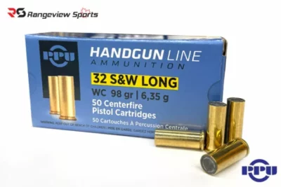 PPU 32 S&W Long Revolver Ammo, 98Gr WC – 50Rds