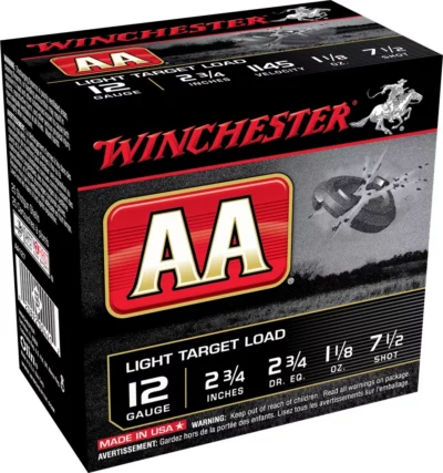 Winchester AA Target Load, 12Ga 2 3/4" #7.5 Shot 1 1/8oz 1145FPS - 25Rds - Winchester - Rangeview Sports Canada