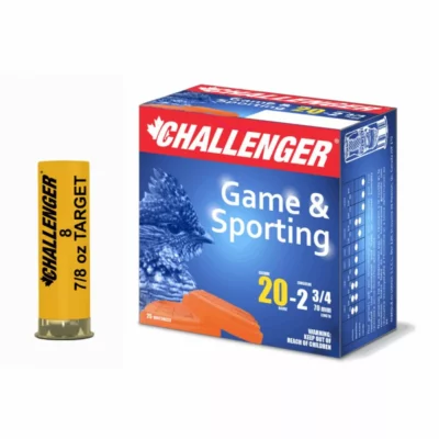 Challenger 20Ga Game Load, 2 3/4" #4 Shot 7/8oz 1250FPS - 25Rds - Challenger - Rangeview Sports Canada
