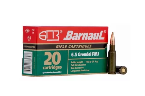 Barnaul 6.5 Grendel Rifle Ammo, 100Gr Fmj Steel Case - 20Rds