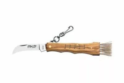 Fox Funghi Mushroom Folding Knife - Olive Wood 
