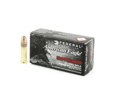 Federal American Eagle Suppressor 22 LR Ammo 45 Gr, CPRN Subsonic 970 FPS - 50Rds - Federal - Rangeview Sports Canada