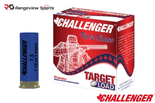 Challenger First Class Target Load, 12Ga 2 3:4″ #8 Shot 1 1:8oz 1150FPS – 25Rds rangeview sports canada Challenger First Class Target Load, 12Ga 2 3:4″ #8 Shot 1 1:8Oz 1150Fps – 25Rds Rangeview Sports Canada