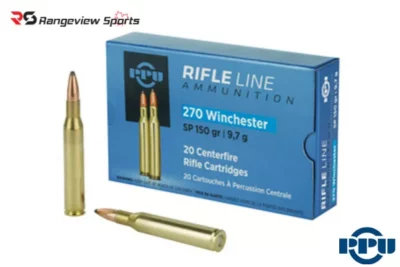 PPU 270 Win Rifle Ammo, 150Gr SP – 20Rds rangeview sports canada