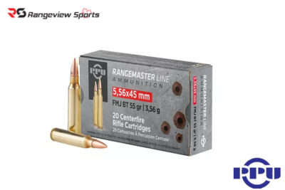 PPU Rangemaster Line 5.56x45mm Rifle Ammo, 55Gr FMJBT – 20Rds Rangeview sports CANADA