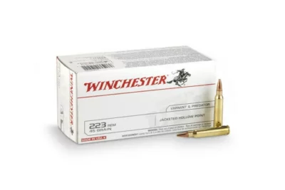 Winchester USA 223 Rem Rifle Ammo 45 Gr, JHP 3600 FPS - 40Rds
