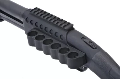 Mesa Tactical Sureshell Carrier and Rail for Moss 500, 6-Shell - Mesa Tactical - Rangeview Sports Canada