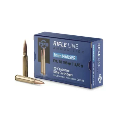 PPU Rifle Line 8mm Mauser Rifle Ammo, 198Gr FMJ - 20Rds - - Rangeview Sports Canada