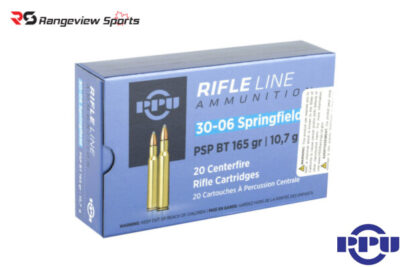 PPU Rifle Line 30-06 Spfd Rifle Ammo, 165Gr PSP BT – 20Rds Rangeview sports CANADA