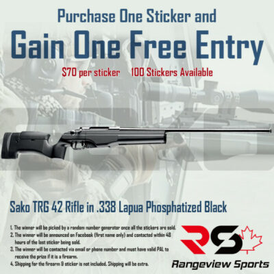 Rangeview Sports Sticker (Sako TRG 42 In 338 Lapua) - - Rangeview Sports Canada