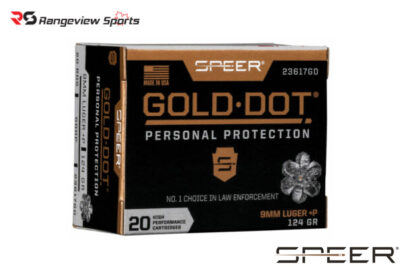 Speer Gold Dot 9mm +P Pistol Ammo, 124Gr GDHP – 20Rds Rangeview sports CANADA