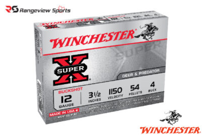 Winchester Super X 12Ga Buckshot, 3 1:2″ #4 Buckshot 54Pellets 1150 FPS – 5Rds Rangeview sports CANADA