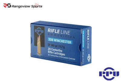 PPU Rifle Line 308 Win Rifle Ammo, 180Gr SP – 20Rds Rangeview sports CANADA