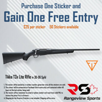 Rangeview Sports Sticker (Tikka T3X Lite 300 Win Mag Rifle) - - Rangeview Sports Canada