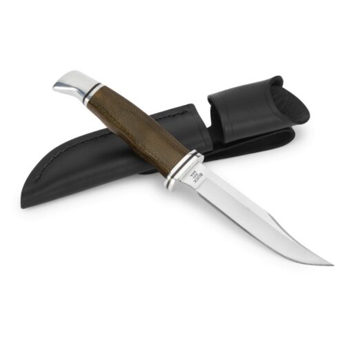 Buck 102 Woodsman Pro Knife W/ Green Canvas Micarta Handle - Image 2