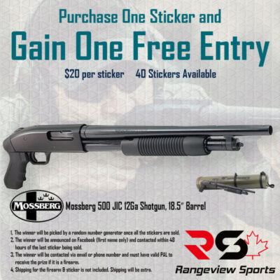 Rangeview Sports Sticker (Mossberg 500 JIC 12ga Shotgun) - - Rangeview Sports Canada